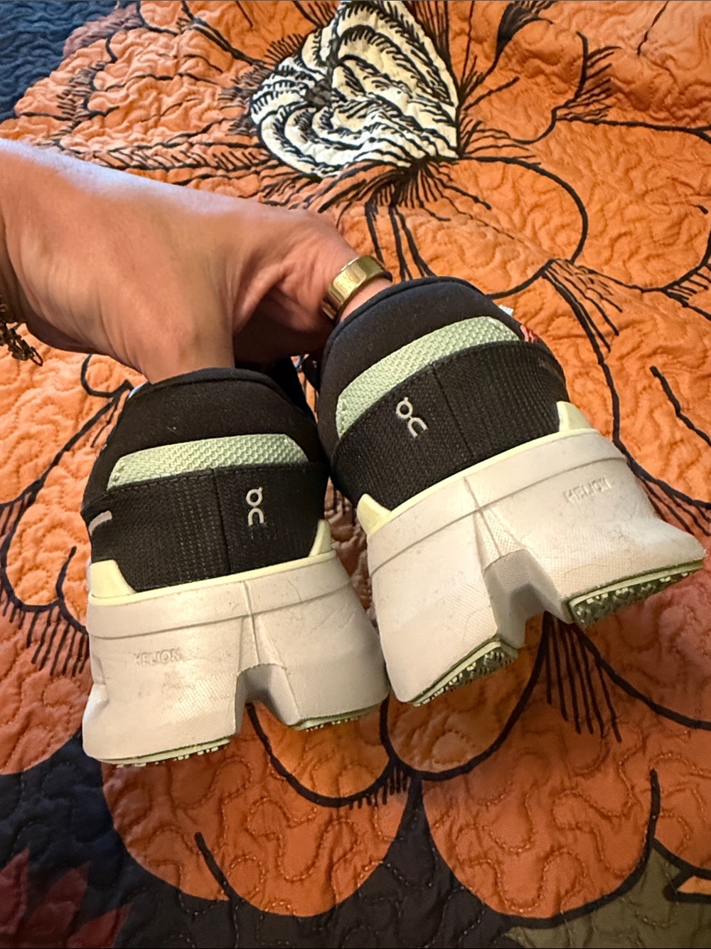 On Running Women’s Cloudrunner Gray & Light Green Running Shoes - Picture 4 of 4